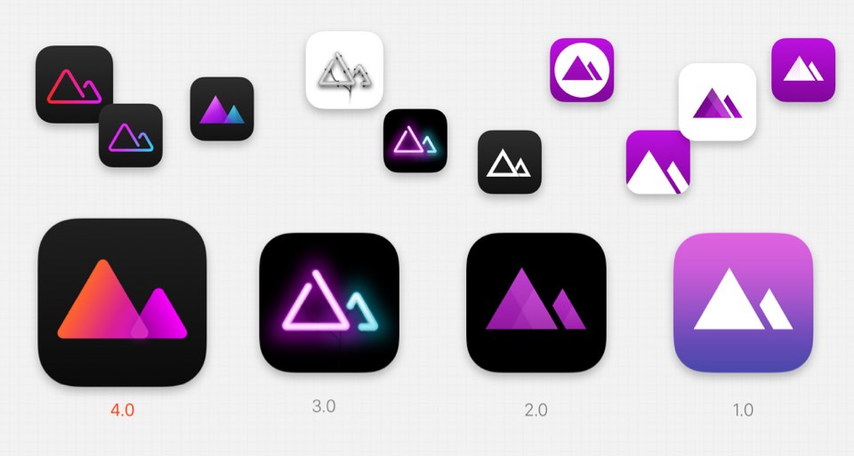 Darkroom App Icon Versions